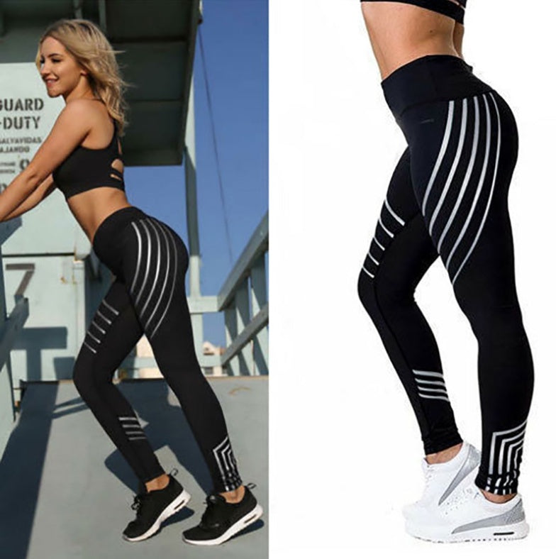 Leggings da allenamento donna Fitness autunnali invernali luminosi