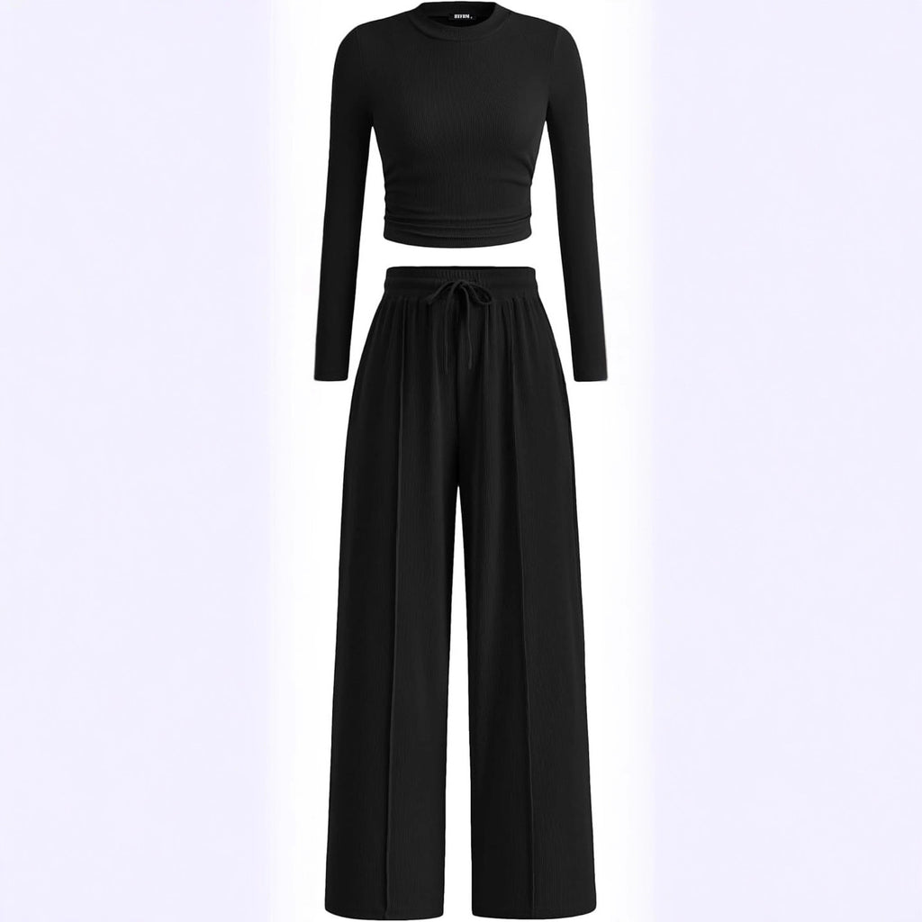 Abito casual donna con ombelico e coste alla moda