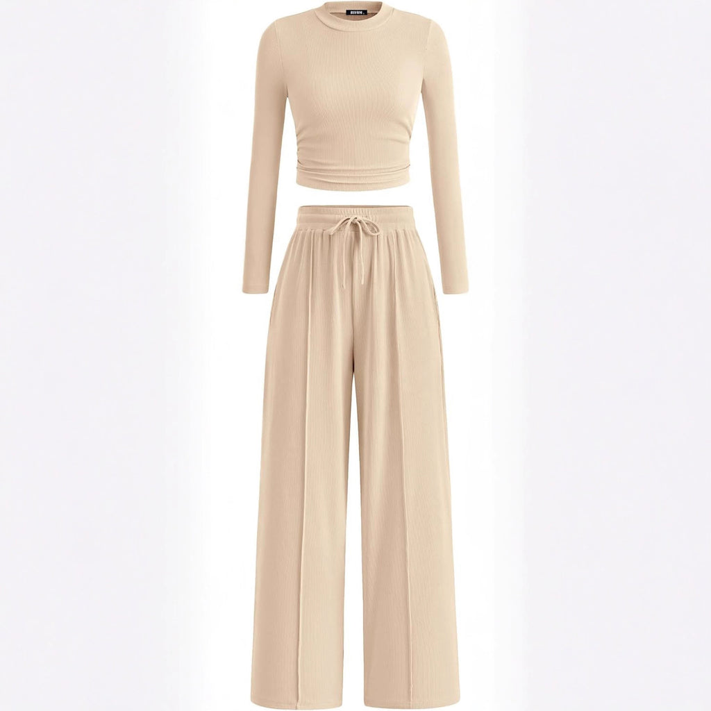 Abito casual donna con ombelico e coste alla moda