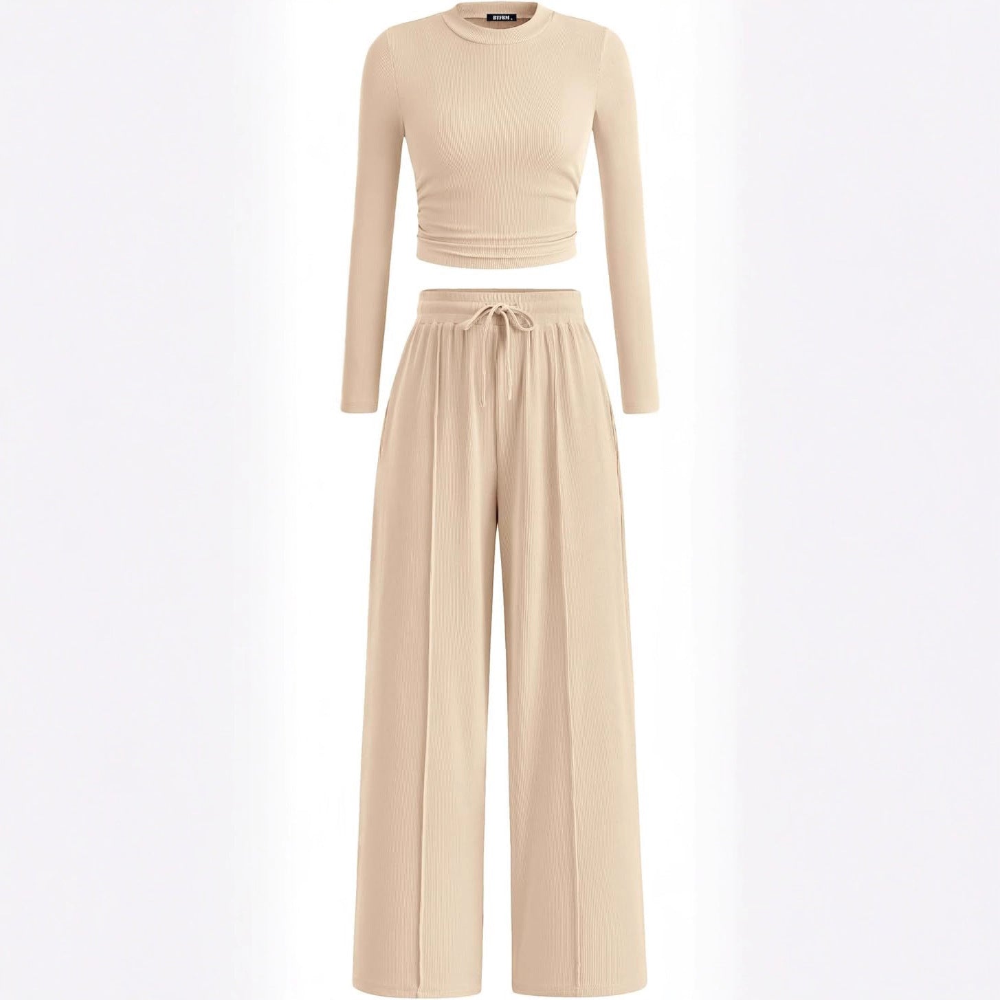 Abito casual donna con ombelico e coste alla moda